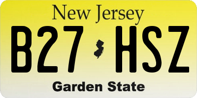 NJ license plate B27HSZ