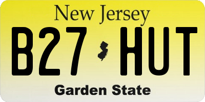 NJ license plate B27HUT