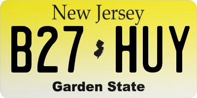 NJ license plate B27HUY