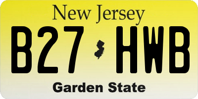 NJ license plate B27HWB