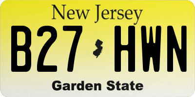 NJ license plate B27HWN