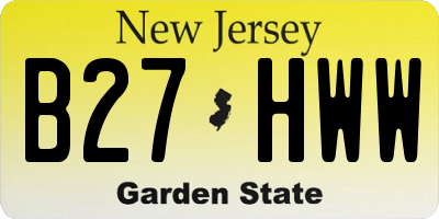 NJ license plate B27HWW