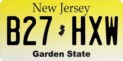 NJ license plate B27HXW