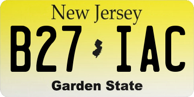 NJ license plate B27IAC