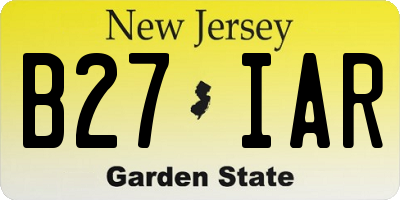 NJ license plate B27IAR