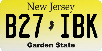 NJ license plate B27IBK
