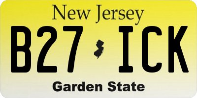 NJ license plate B27ICK