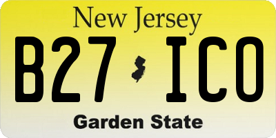NJ license plate B27ICO