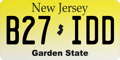 NJ license plate B27IDD