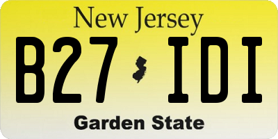 NJ license plate B27IDI