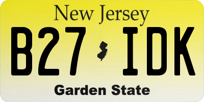 NJ license plate B27IDK