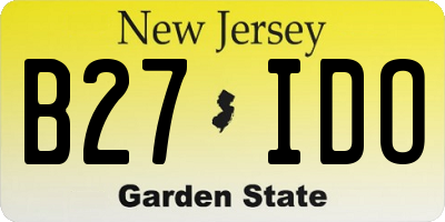NJ license plate B27IDO