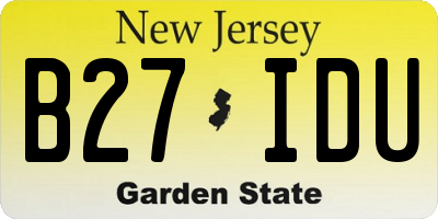 NJ license plate B27IDU