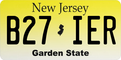 NJ license plate B27IER