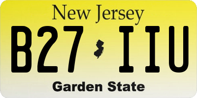 NJ license plate B27IIU
