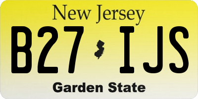 NJ license plate B27IJS