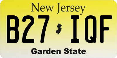 NJ license plate B27IQF