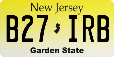 NJ license plate B27IRB