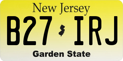 NJ license plate B27IRJ