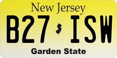 NJ license plate B27ISW