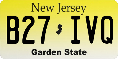 NJ license plate B27IVQ