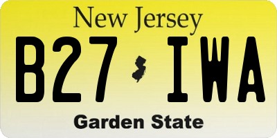 NJ license plate B27IWA