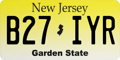 NJ license plate B27IYR