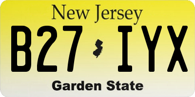 NJ license plate B27IYX