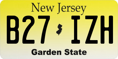 NJ license plate B27IZH