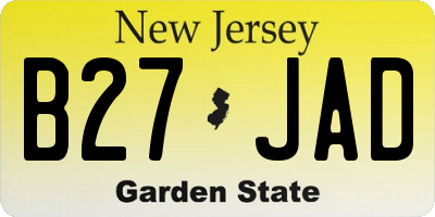 NJ license plate B27JAD