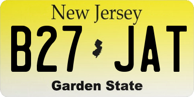 NJ license plate B27JAT