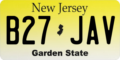 NJ license plate B27JAV