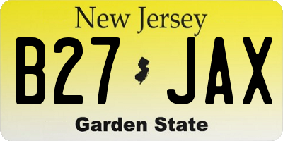 NJ license plate B27JAX