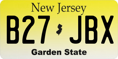 NJ license plate B27JBX