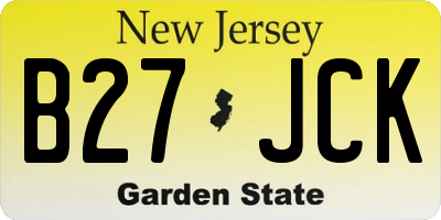 NJ license plate B27JCK