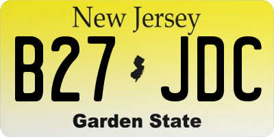 NJ license plate B27JDC