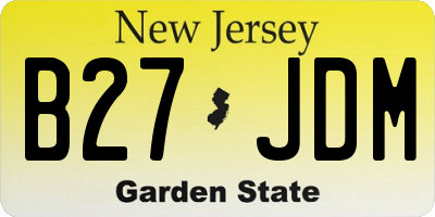 NJ license plate B27JDM