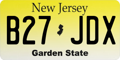 NJ license plate B27JDX