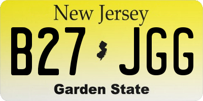 NJ license plate B27JGG