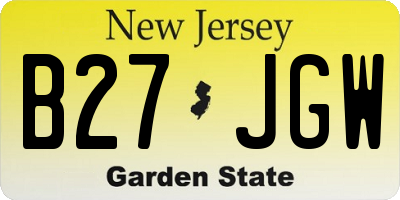 NJ license plate B27JGW