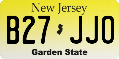 NJ license plate B27JJO