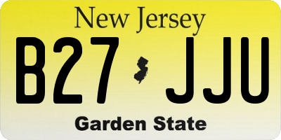 NJ license plate B27JJU