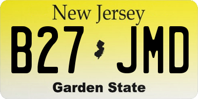 NJ license plate B27JMD