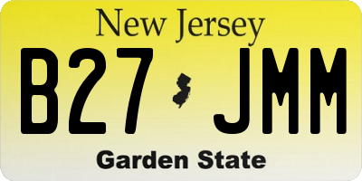 NJ license plate B27JMM