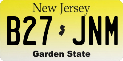 NJ license plate B27JNM