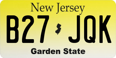 NJ license plate B27JQK