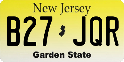NJ license plate B27JQR
