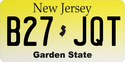 NJ license plate B27JQT