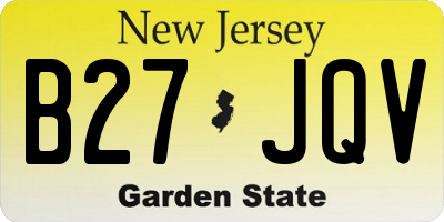 NJ license plate B27JQV