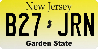 NJ license plate B27JRN